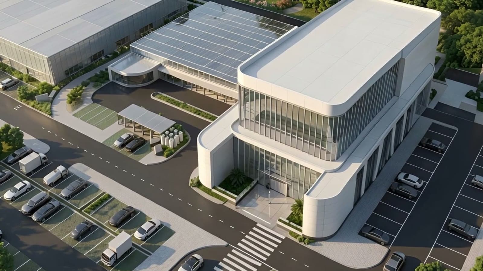 Aerial view of the Tathmeer Agritech Centre at SRTIP, Sharjah